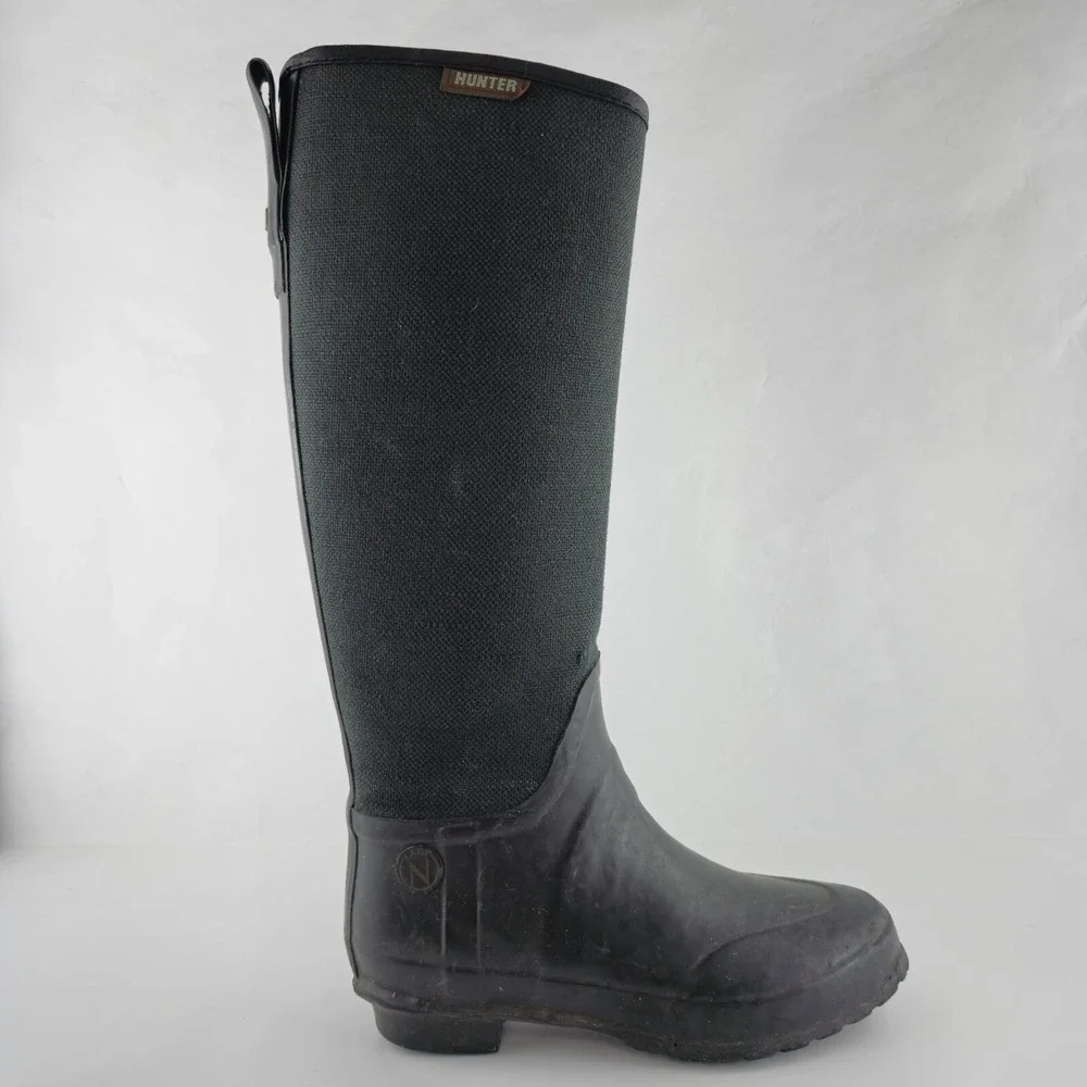 Hunter Boots Womens 37/5 Lady N Black Rubber Rain Boots Original